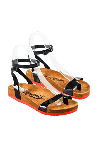 Moosefield Genuine Leather Black Women's Sandals