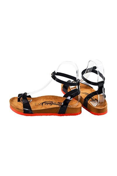 Moosefield Genuine Leather Black Women's Sandals