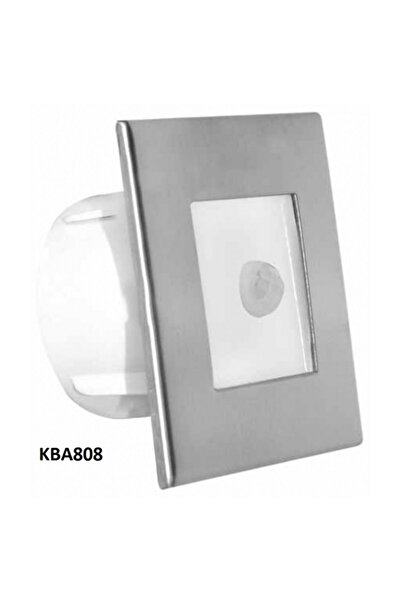 Genel Markalar Hareket Sensörlü Kare 3 Watt Merdiven Armatürü Matkrom Mavi Işık