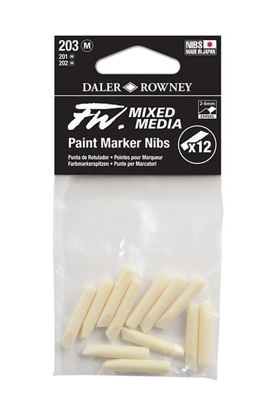 Daler Rowney رأس احتياطي للوسائط المختلطة Fw 203 2-6 مم 12 قطعة
