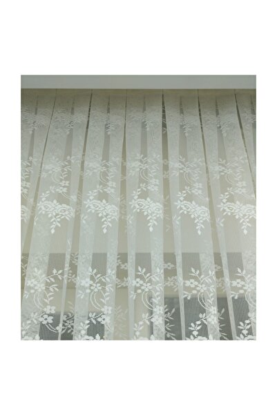 Esse Home Çiçek Desenli Fransız Dantel Tül Perde,  450x250, Seyrek Pile
