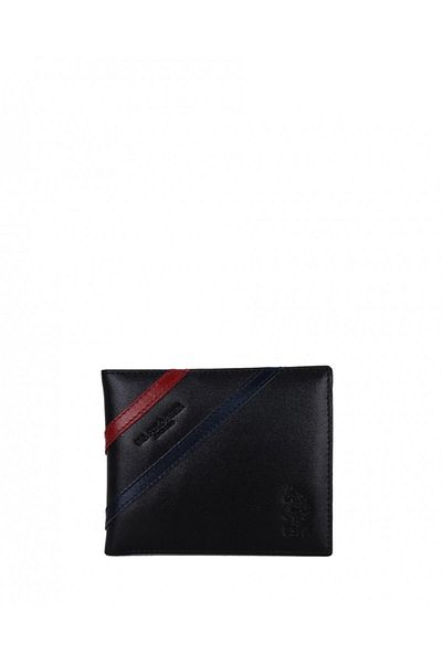 U.S. Polo Assn. Ανδρικό πορτοφόλι - Λεπτομέρεια διπλής ρίγας, Plcuz8403