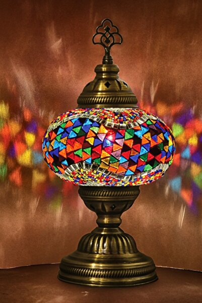 GiftlandCollection Masaüstü Otantik Mozaik Lamba -  3no - 1nci Kalite Cam Ve ...
