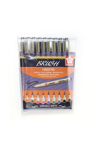 Sakura Pigma Brush Pen Set of 9