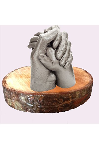 Küçük İzler مجموعة قوالب تمثال بصمة يد الأم ثلاثية الأبعاد مع حامل ألجينات وخ...