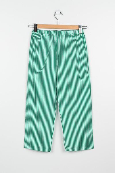 Pitti Kız Çocuk Yeşil Çizgili Pantolon 94001