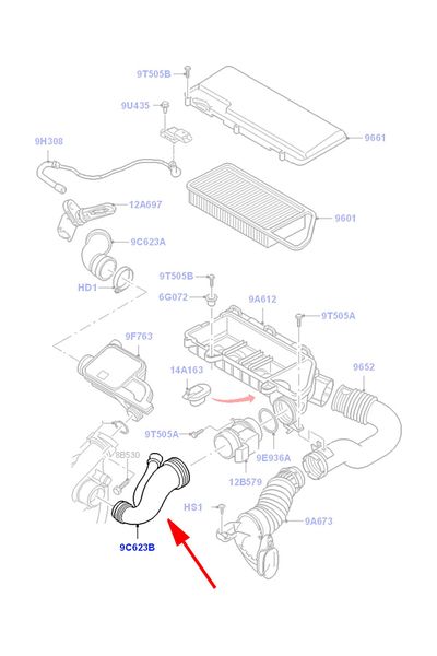 OEM Fiesta Air Filter Hose 2002-2008