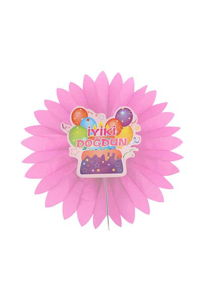 Kazanabil Happy Birthday Written Fan Hanging Ornament Pink