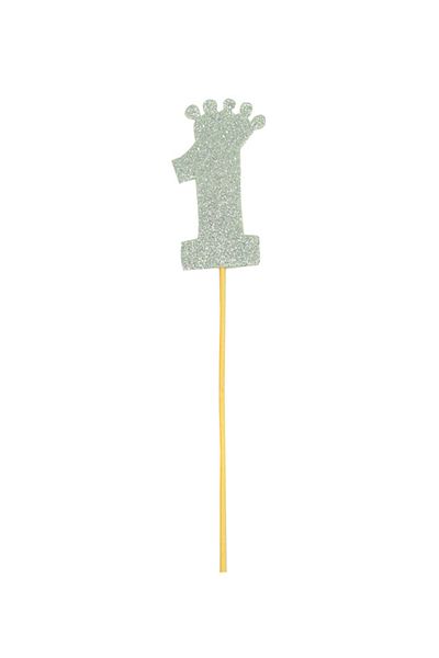 Kazanabil Crown Figured Glittered Eva Stick Number 1 Silver