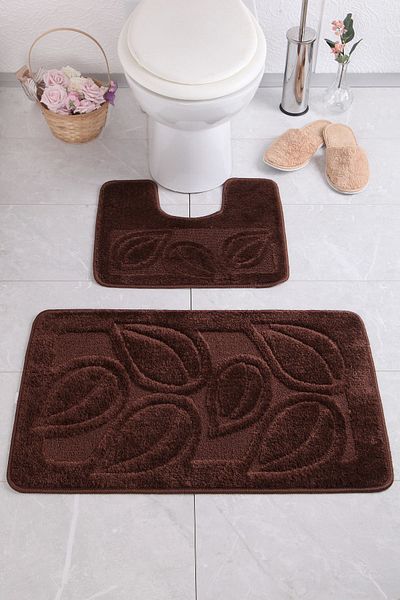Confetti Flora 50x80 40x50 cm PS Brown Bath Rug