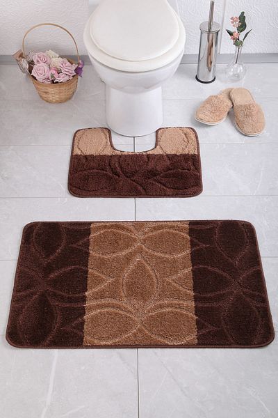 Confetti Erdek 50x80 40x50 cm PS Brown Bath Rug