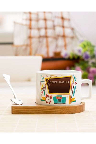 Hediyelen فنجان شاي وقهوة لمدرس اللغة الإنجليزية