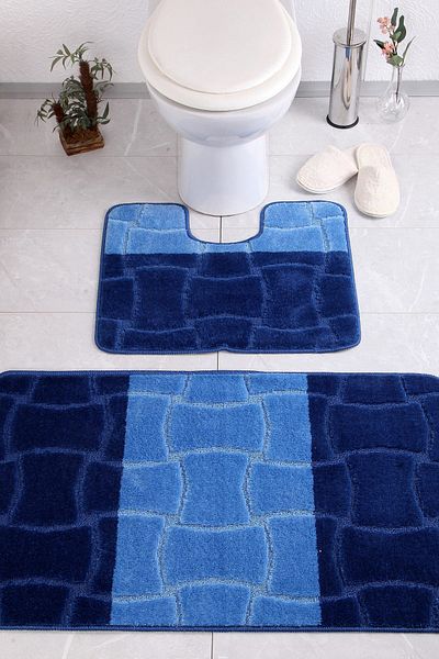 Confetti Sarıyer 50x80 40x50 cm PS K. Blue Bathroom Rug