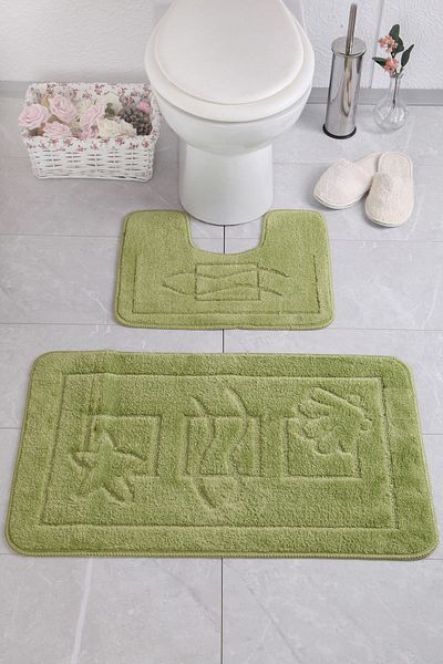 Confetti Maritime 50x80 40x50 cm PS Green Bathroom Rug