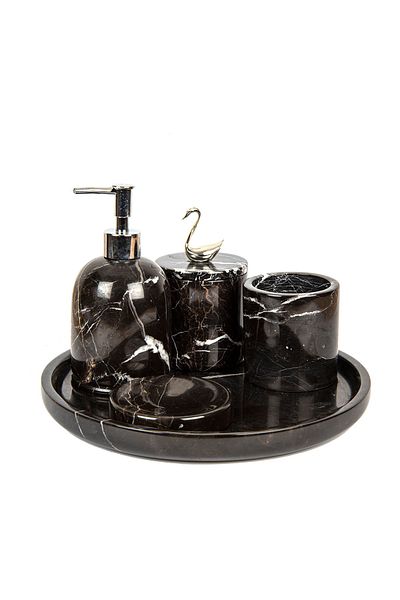 mar&more Rolin Angel Swan Bath Set 5 Pieces Black