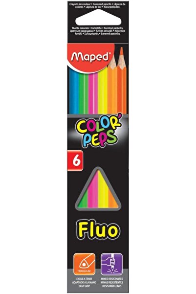Maped Color Peps Fluo Neon Kuru Boya Kalemi Renkli Kalemler 6 Renk 3154148320036