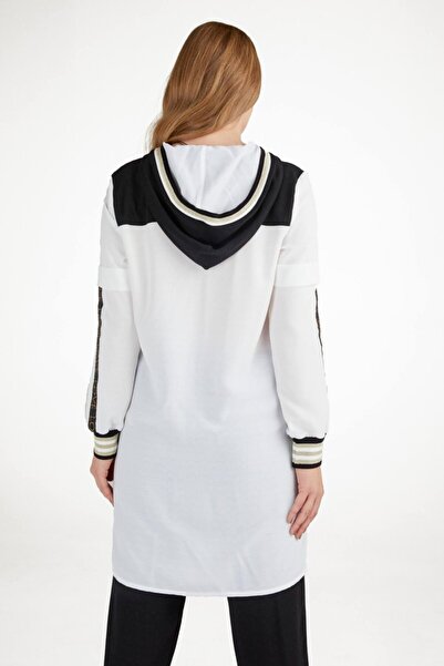 Sementa Ecru and Black Crepe Set - Comfortable Fit and Hood - 74599