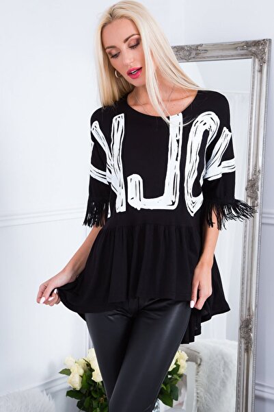 fasardi Kolları Saçaklı Baskılı