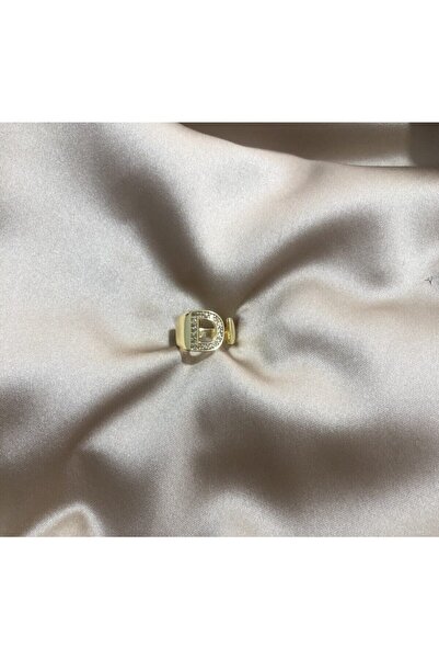 BB wikiki خاتم حرف D ذهبي مرصع بأحجار الزركون