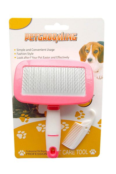 Eastland Pink Handle Cat Dog Hair Cleaning Brush Small 10x6 cm