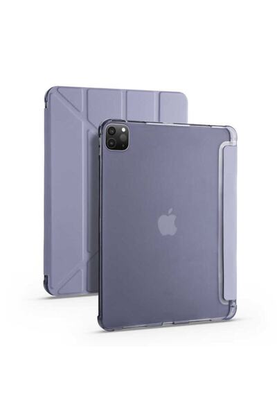 TEKNETSTORE Ipad Pro 12.9 2020 Uyumlu Premium Standlı Katlanabilir Kalemlikli Ipad Trifolding Kılıf