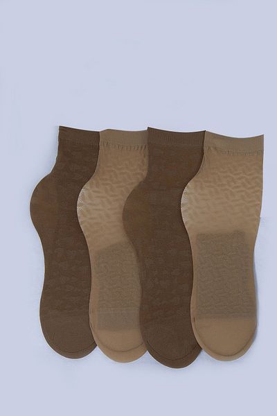 CUBBUX Дамски тънки шарени чорапи, 4 чифта