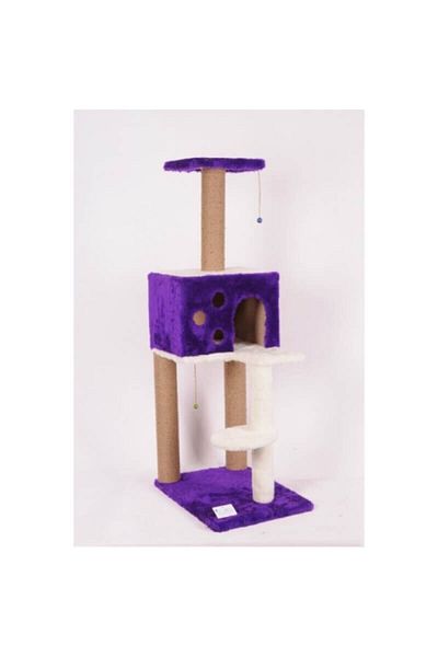 Cathause Cat Hause S09 Square Married Cat Scratching with Ladder Purple 124 Cm