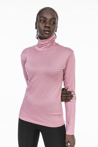 DISENTIS MODEST Full Fisherman Long Sleeve Viscose Dusty Rose Body