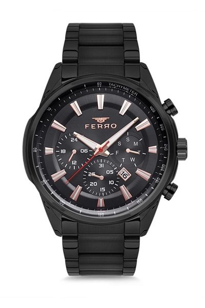 FERRO Men's Black Wristwatch F1896A-985-G2