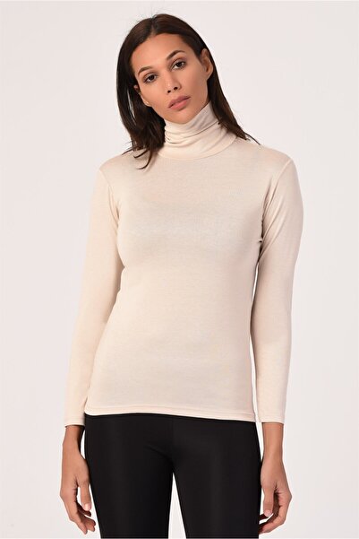 DISENTIS MODEST Long Sleeve Viscose Beige Body - Full Fisherman