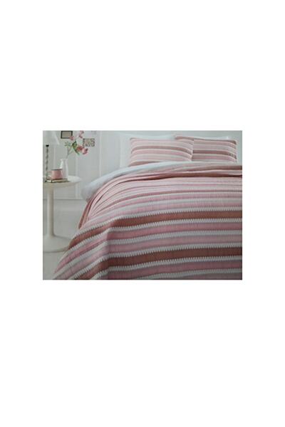 Özdilek Κάλυμμα κρεβατιού ριγέ ροζ διπλό