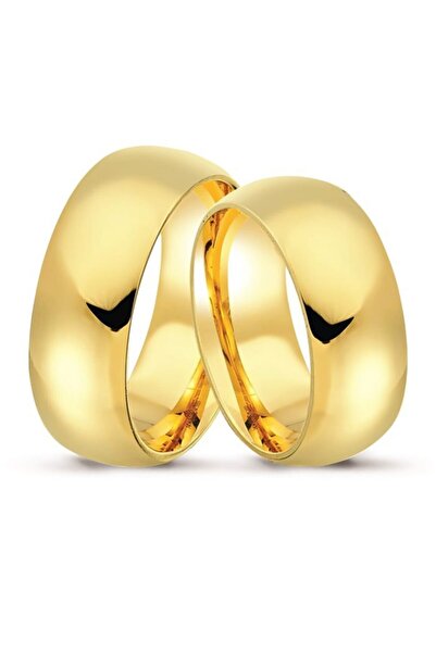 MİLET KUYUMCULUK 7mm Sarı Düz Bombe Klasik Alyans