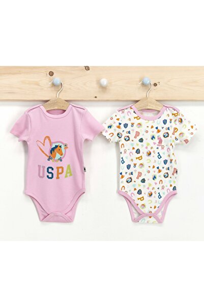U.S. Polo Assn. Us Polo Baby Girl 2-Piece Short Sleeve Bodysuit