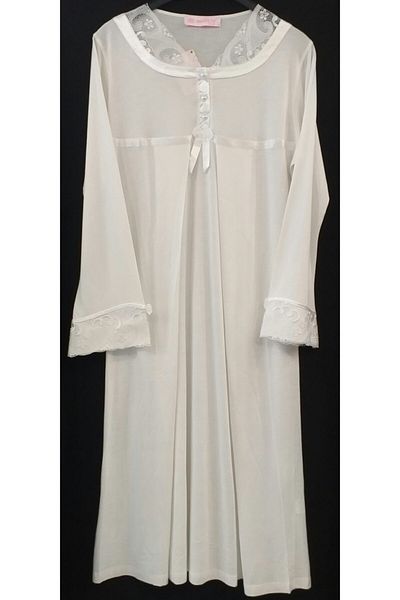 Marilyn Pijama Μακρυμάνικο νυχτικό εγκυμοσύνης εκρού