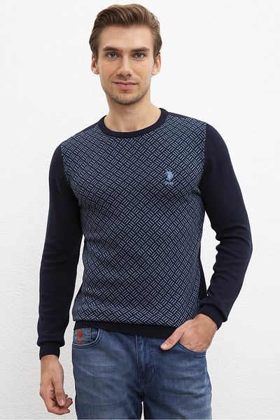 U.S. Polo Assn. Тъмносин мъжки трикотажен пуловер