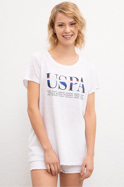 U.S. Polo Assn. Λευκό γυναικείο μπλουζάκι