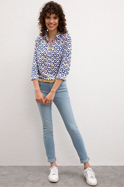 U.S. Polo Assn. Pantaloni albaștri de damă din denim