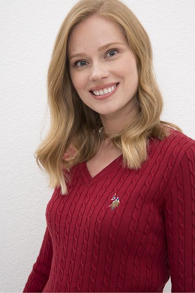 U.S. Polo Assn. Pulover roșu de damă