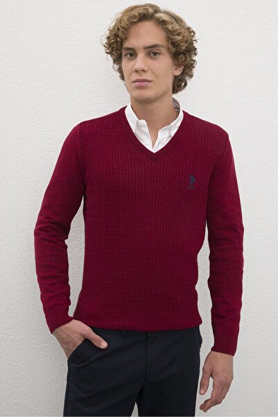 U.S. Polo Assn. Kırmızı Erkek Kazak