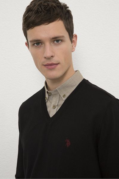 U.S. Polo Assn. Черен мъжки пуловер