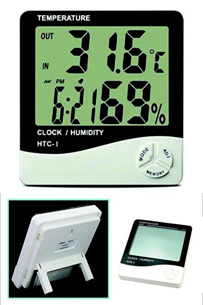 Markafox Masaüstü Dijital Termometre Nem Ölçer Saat