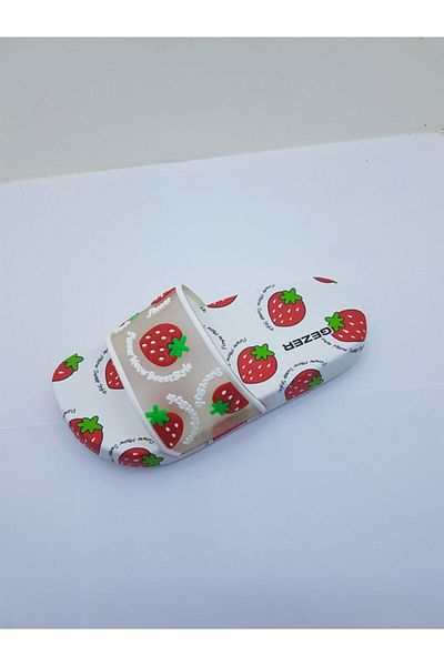 GEZER Children's Red Strawberry Patterned Slippers