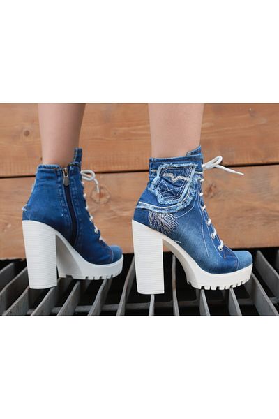 StarBlueMooN Women's Blue Denim Boots