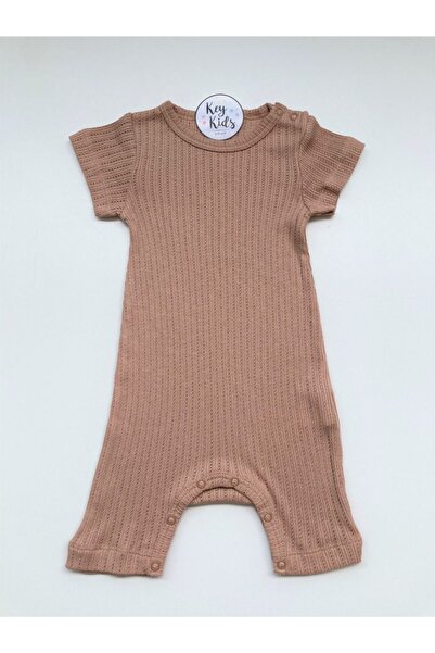 KEY KIDS Baby Corded Romper Jumpsuit Jacquard Brown 0-3 Months