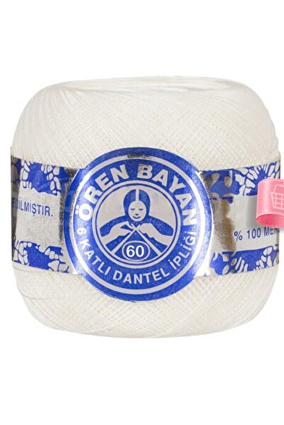 Ören Bayan Νήματα δαντέλας 6 στρώσεων - Νο: 60 - 100 Gr - Λευκό