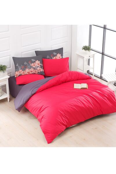 CHARLOTTE طقم غطاء لحاف مزدوج من Red Aden