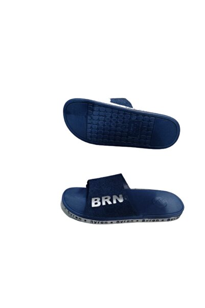 Byron Brn B050-10 Чоловічі сині капці з неслизькою підошвою для пляжу, басейну та щоденних прогулянок