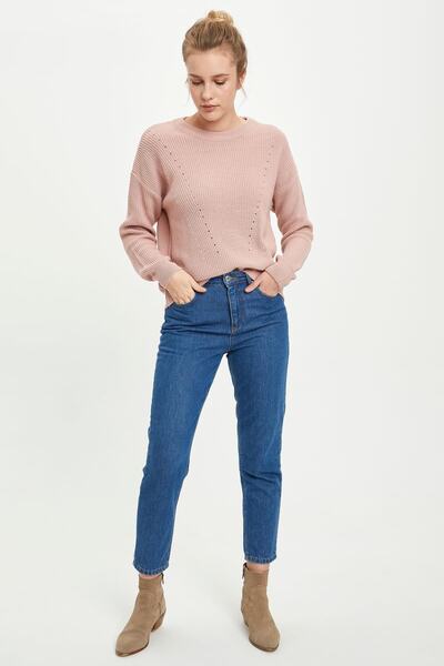 DeFacto Women's Pink Basic Knitwear Sweater H6905AZ20AU