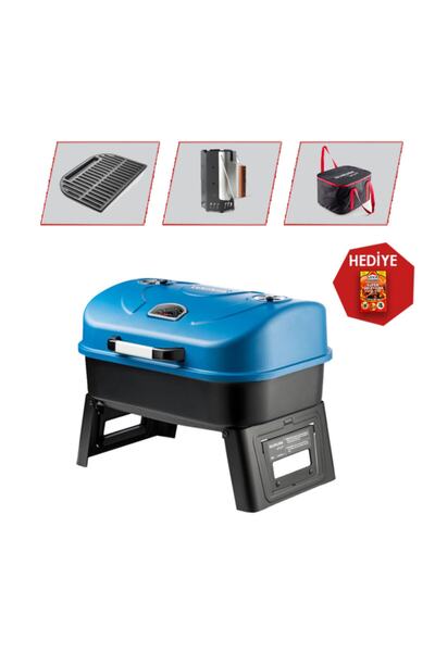 Guruss Go&grill Portatif Barbekü | Kömürlü Mangal Seti Tutuşturucu Tablet Hediyeli