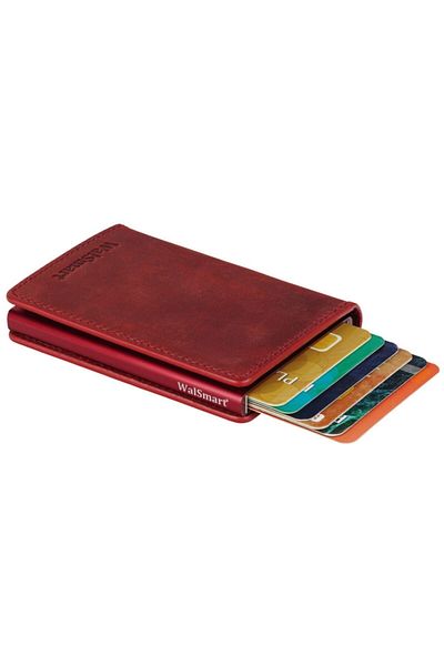 WalSmart Slim Crazy Leather Wallet with Smart Mechanism